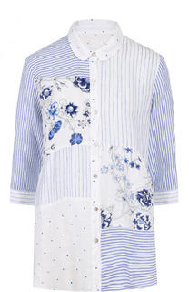 Льняная блуза с укороченным рукавом 120% Lino
