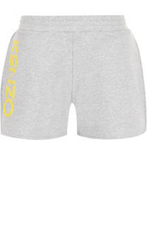 Хлопковые мини-шорты с логотипом бренда Kenzo