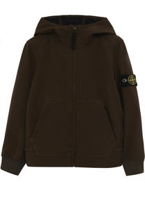 Ветровка с капюшоном и накладными карманами Stone Island