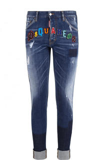 Зауженные джинсы с нашивками Dsquared2