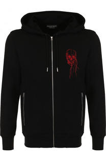 Хлопковая толстовка на молнии с капюшоном Alexander McQueen