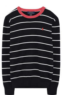 Хлопковый пуловер в полоску Polo Ralph Lauren