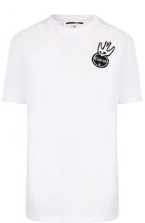 Хлопковая футболка с круглым вырезом с вышивкой MCQ