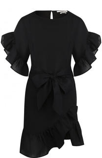 Однотонное льняное мини-платье с поясом Isabel Marant Etoile