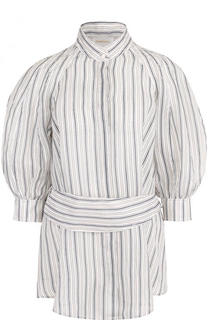 Блуза из смеси льна и шелка с поясом Zimmermann
