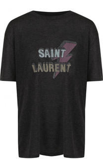 Футболка свободного кроя с логотипом бренда Saint Laurent