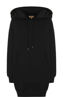 Хлопковое платье-толстовка с капюшоном Burberry