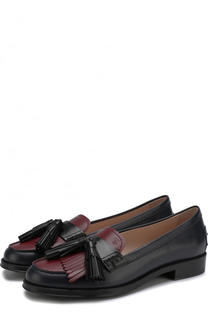 Кожаные лоферы с бахромой и кисточками Tod’s