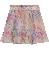 Юбка из хлопка и шелка с плиссированной отделкой Stella McCartney