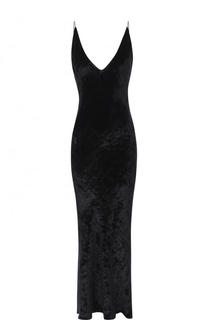 Приталенное бархатное платье с V-образным вырезом Alexander Terekhov