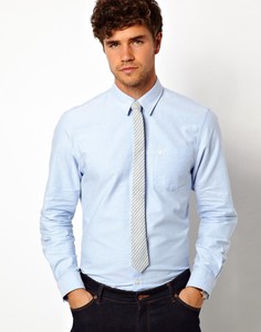 Галстук в полоску из ткани шамбре ASOS - Черный