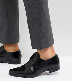 Черные кожаные туфли дерби для широкой стопы ASOS - Черный