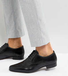 Черные оксфордские туфли-броги из кожи для широкой стопы ASOS - Черный