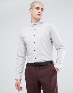 Рубашка узкого кроя в полоску Selected Homme - Серый