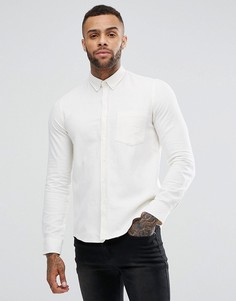Рубашка из ткани с добавлением льна Just Junkies - Белый