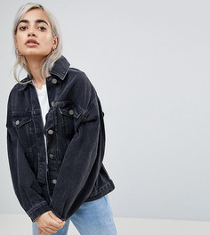 Черная выбеленная джинсовая куртка ASOS PETITE - Черный