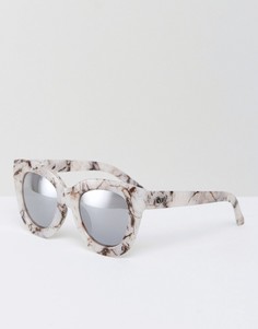 Солнцезащитные очки в белой мраморной оправе Quay Australia - Белый