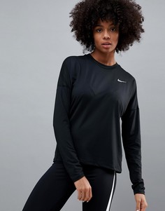 Черный лонгслив Nike Running Dry Element - Черный