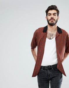 Рубашка-оверсайз в полоску ASOS - Коричневый