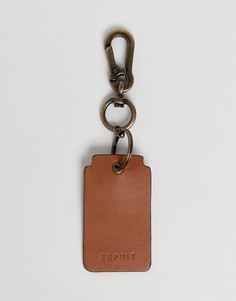 Коричневый кожаный брелок для ключей Esprit - Бежевый