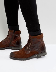 Кожаные ботинки Jack & Jones - Коричневый