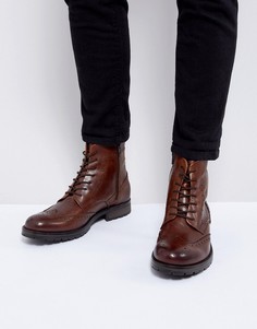 Кожаные ботинки-броги Jack & Jones - Черный
