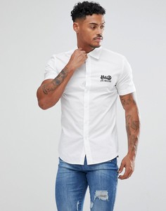 Белая обтягивающая рубашка с логотипом Love Moschino - Белый
