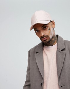 Розовая бейсболка из искусственной кожи ASOS - Розовый