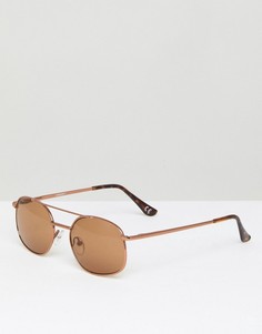 Квадратные солнцезащитные очки медного цвета с коричневыми стеклами ASOS - Медный