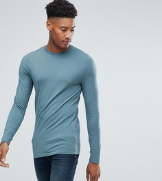 Облегающий лонгслив с круглым вырезом ASOS TALL - Зеленый