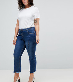 Укороченные расклешенные джинсы с необработанными краями Urban Bliss Plus - Синий