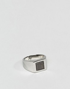 Серебристое кольцо-печатка с гематитом Aetherston - Серебряный