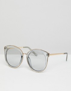 Большие круглые солнцезащитные очки с дымчатыми стеклами ASOS - Серый
