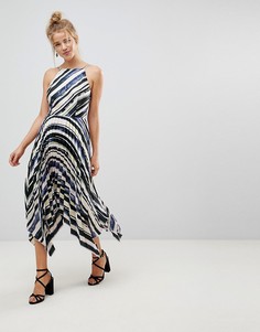 Платье миди на бретелях в полоску ASOS - Мульти