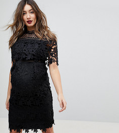 Кружевное платье мини Chi Chi London Maternity - Черный