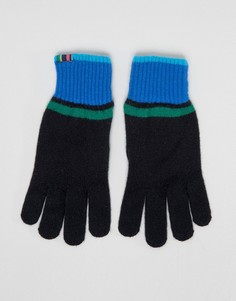 Черные перчатки с контрастными полосами PS Paul Smith - Черный