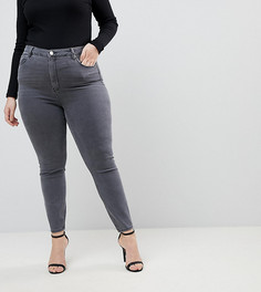 Серые джинсы скинни с завышенной талией ASOS CURVE RIDLEY - Серый