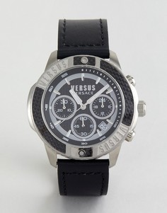 Часы с черным кожаным ремешком Versus Versace SP3801 Admiralty - Черный