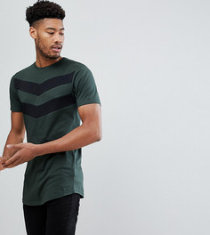 Обтягивающая футболка цвета хаки с шевронным принтом Good For Nothing TALL - Зеленый