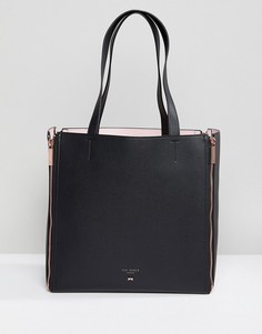 Кожаная сумка-шоппер в стиле колор блок со сменными вставками Ted Baker - Черный