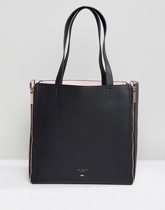 Кожаная сумка-шоппер в стиле колор блок со сменными вставками Ted Baker - Черный