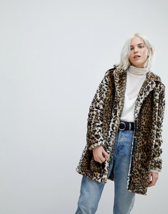 Удлиненная куртка с леопардовым принтом Vero Moda - Серый