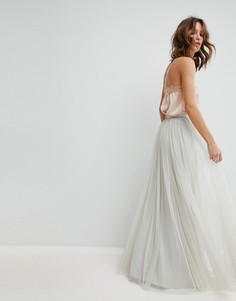 Юбка макси из тюля Needle & Thread - Синий