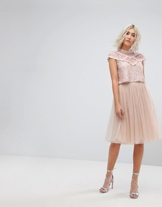 Юбка миди из тюля Needle & Thread - Розовый