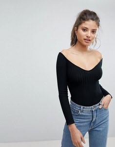 Боди с вырезом сердечком Missguided - Черный