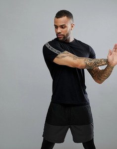 Черная футболка с отделкой кантом New Look SPORT - Черный
