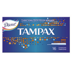 ТАМПОНЫ `TAMPAX` c апликатором супер плюс  по 16шт.