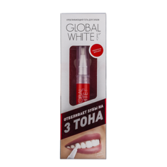 Гель-карандаш для зубов `GLOBAL WHITE` отбеливающий на 3 тона