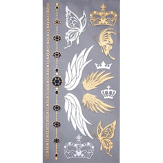 Татуировка для тела `GLOSSYBLOSSOM` FLASH JEWELRY TATTOO переводная (крылья ангела, бабочки)