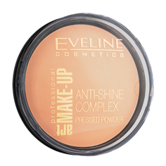 Пудра компактная для лица `EVELINE` ANTI-SHINE COMPLEX PRESSED POWDER тон 32 (natural) минеральная матирующая